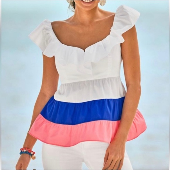 Lilly Pulitzer Emie Ruffle Top - Picture 4 of 15